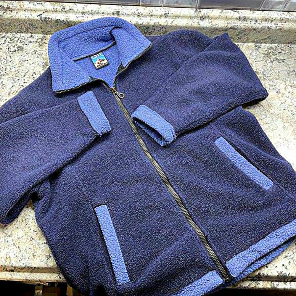 ALF By KUHL Vintage Aztec Deep Pile Jacket Full Zip Mens M Made in USA **FLAW**